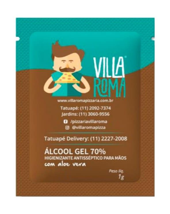 Sachê de Álcool em Gel Personalizado HM Brindes Confira!