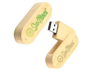 Pen Drive Bambu Giratório Personalizado 2