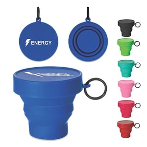 Copo de Silicone Retrátil com Tampa | HM Brindes Copo de Silicone Retrátil com Tampa