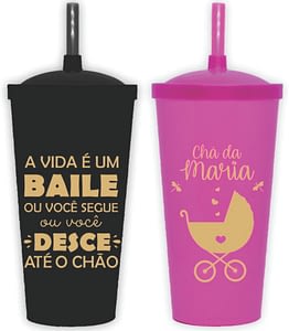 Copo com tampa e canudo personalizado 2
