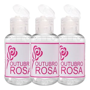 Alcool em Gel Personalizado Outubro Rosa