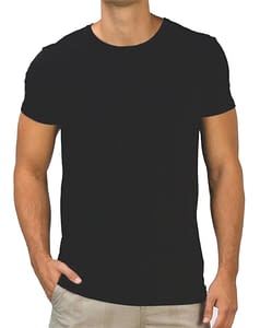 Camiseta de Algodão Penteado Preta