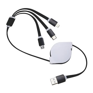 Cabo USB retrátil 3 em 1
