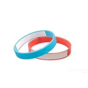 Pulseira de silicone com espaço para escrever