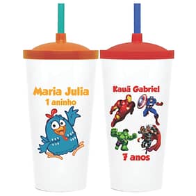 Copo infantil personalizado para festas