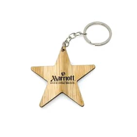 Chaveiro Madeirca Forma de Estrela