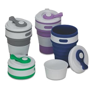 Copo de silicone retrátil personalizado brinde 2