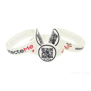 Pulseira de silicone com brasão circular e QR-Code 2