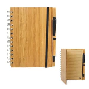 Bloco de Anotações com Capa de Bambu