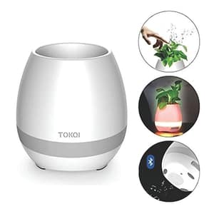 Vaso de planta musical e luminária