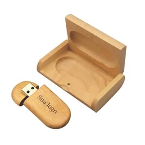 Kit Pen Drive Bambu Estojo 2