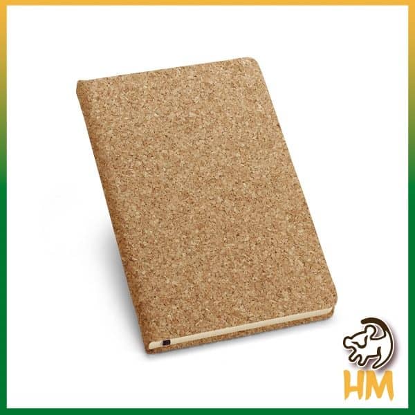 Caderno cortiça com porta esferográfica