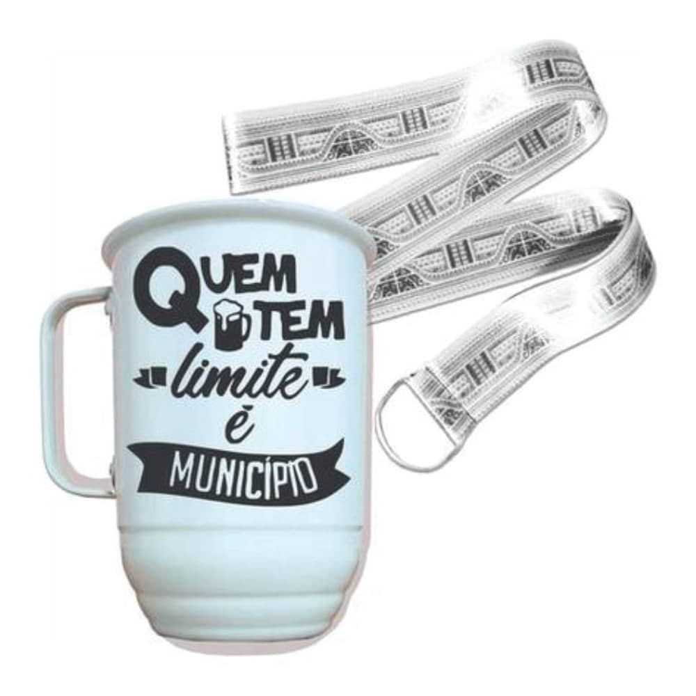 Caneca de alumínio personalizada com tirante