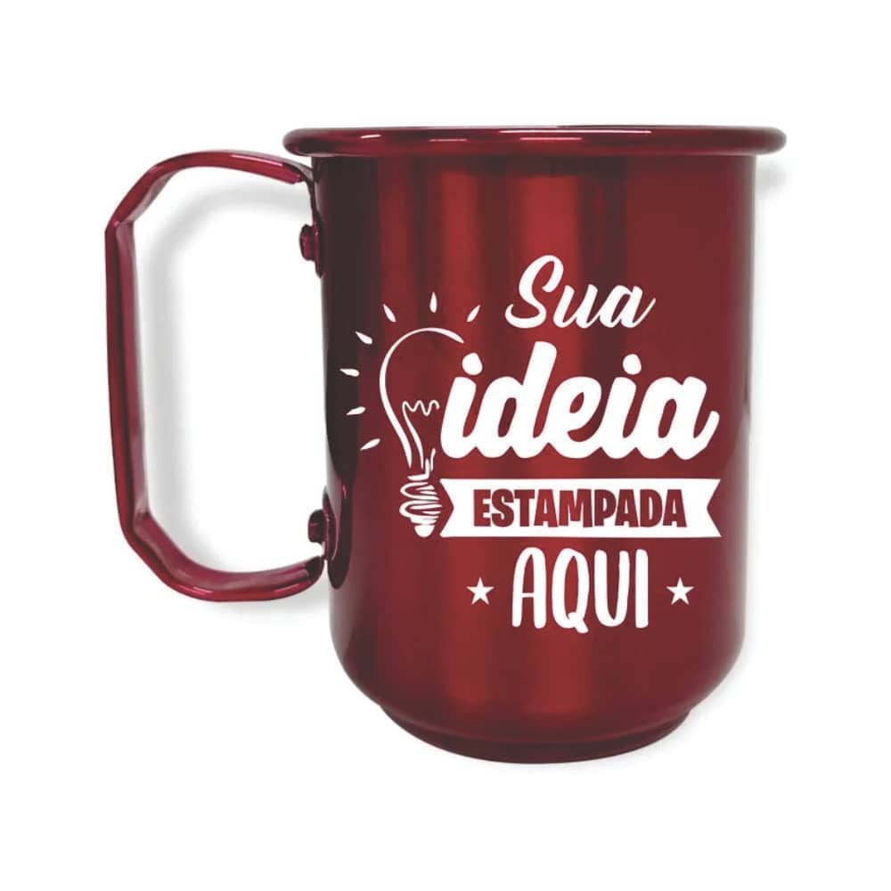 Caneca de alumínio personalizada 300ml | HM Brindes Caneca de alumínio personalizada 300ml