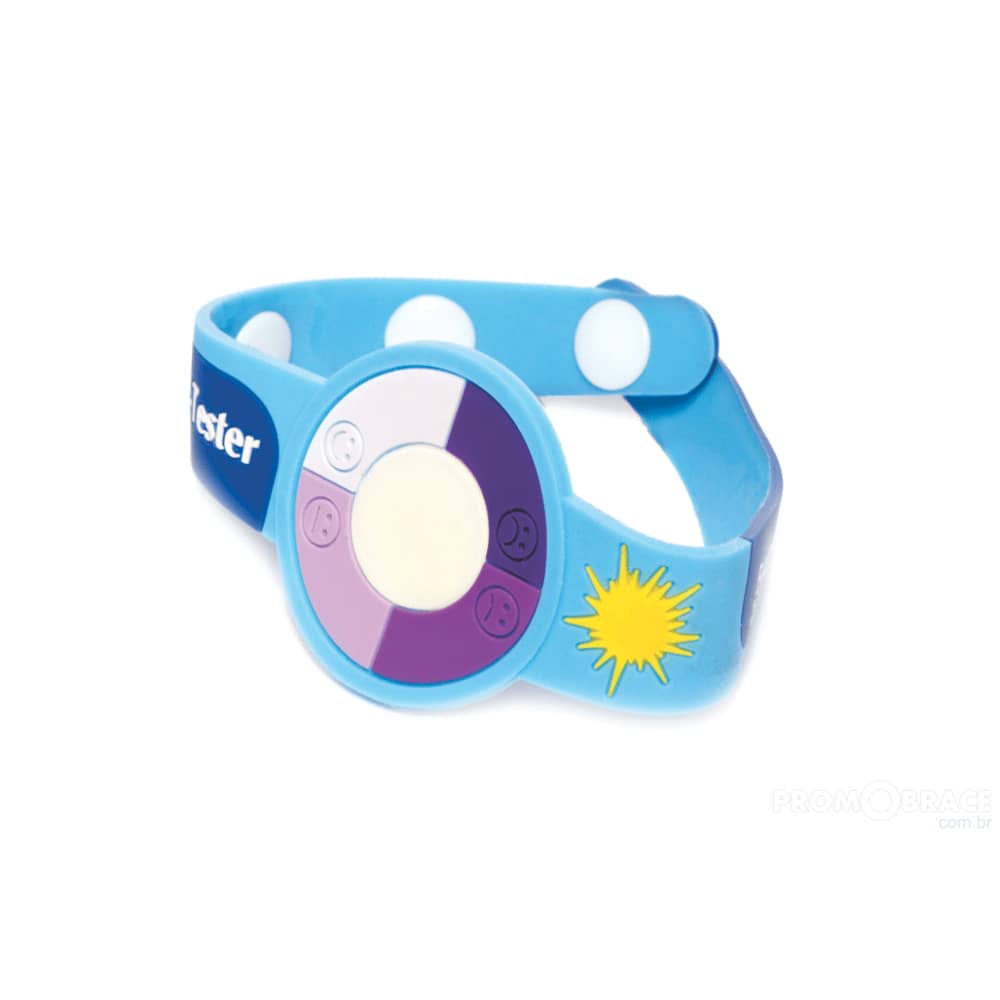 Pulseira de silicone UV que detecta raios solares