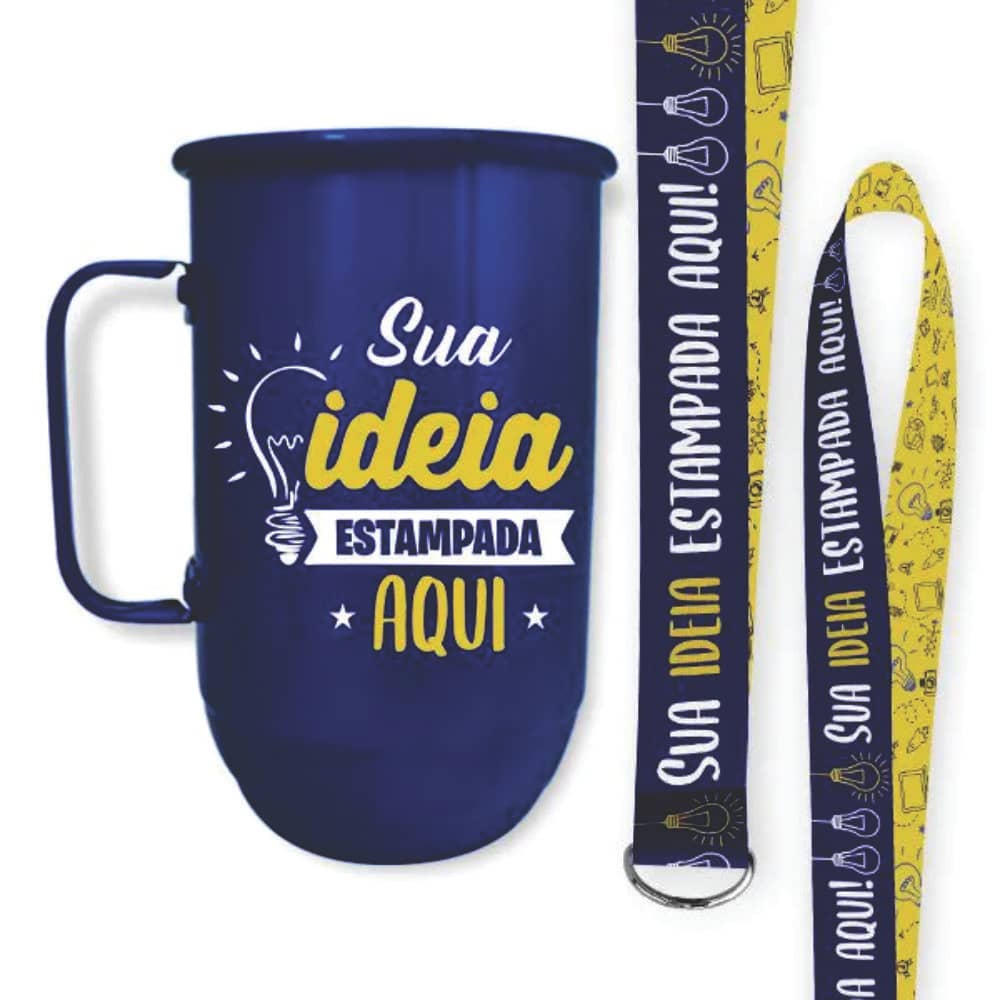 Canecas de Alumínio Personalizadas com Cordão Unidade