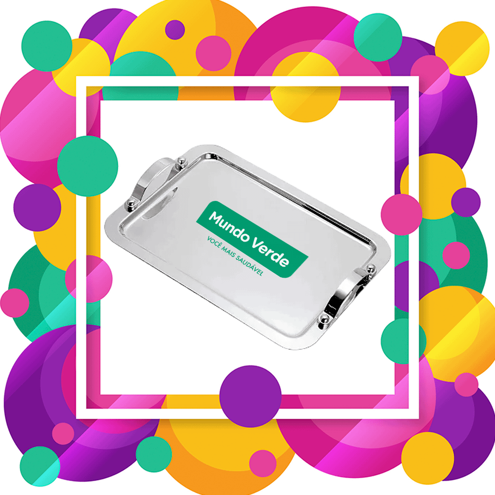 bandeja aço inox personalizada | HM Brindes