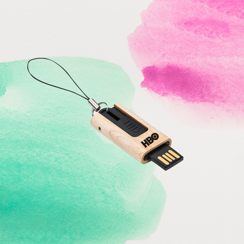 chaveiro pen drive em madeira | HM Brindes